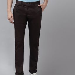 Blackberrys Men Brown Solid B-95 Slim Fit Trousers-image-19