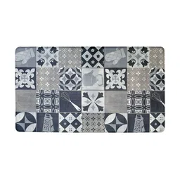 Pano Blue & Grey Printed Rectangular Floor Mat-2