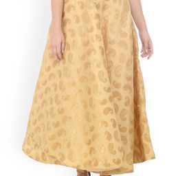 Exotic India Women Paisley Zari Woven A-Line Ethnic Maxi Skirt-image-36