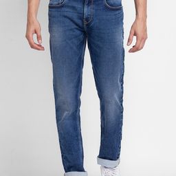 SPYKAR Men Blue Low-Rise Heavy Fade Jeans-image-100