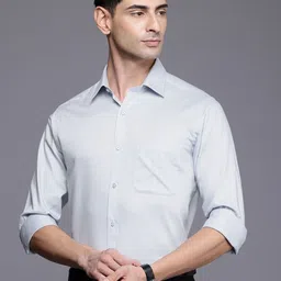 Raymond Self Design Slim Fit Pure Cotton Formal Shirt-image-82