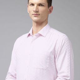 Van Heusen Pure Cotton Self Design Custom Fit Textured Formal Shirt-image-71