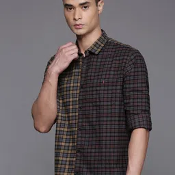 Louis Philippe Jeans Slim Fit Opaque Checked Casual Shirt-image-27