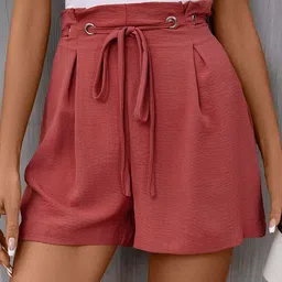 StyleCast Rust Women Mid-Rise Shorts-image-7
