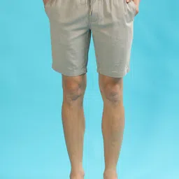 Bushirt Men Mid-Rise Linen Regular Shorts-image-37