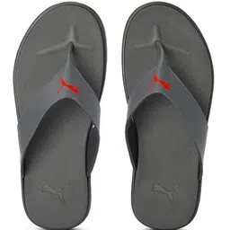Puma Unisex Grey Solid Thong Flip-Flops-image-16