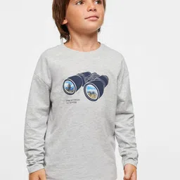 Mango Kids Boys Graphic Print Longline T-shirt-image-49