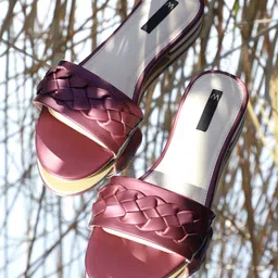 W The Folksong Collection Women Purple Ethnic Woven Design Open Toe Flats-picture-55