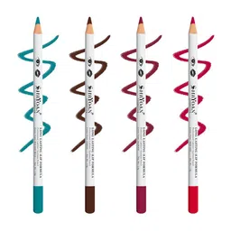 SHRYOAN Set Of 4 Long Lasting iLip Formula Lipliner & Eyeliner Pencil - Shades 7+8+9+10-18