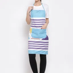 KLOTTHE Unisex Blue & Purple Printed 300TC Apron-54