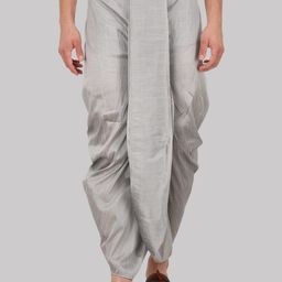 ROYAL KURTA Men Silver-Toned Solid Dhoti Pant-25