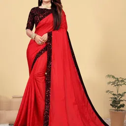 VEDANT VASTRAM Sequinned Silk Saree-image-16