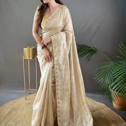 Munir Floral Embroidered Silk Blend Saree-35