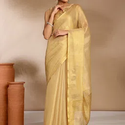 Anouk Ethnic Solid Linen Saree-39