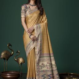 Mitera Embroidered Saree With Blouse Piece-image-54