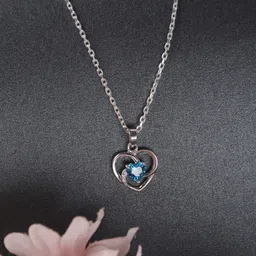Clara Rhodium-Plated 925 Silver Sterling Heart Pendant Chain-51