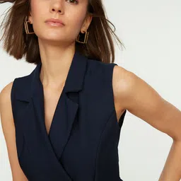 Trendyol Navy Blue Basic Jumpsuit with Belt-image-43