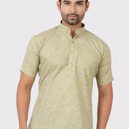 Maharaja Mandarin Collar Cotton Short Kurta-15