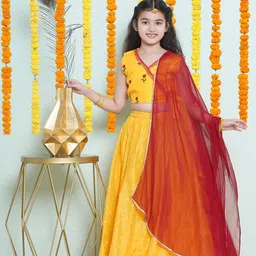 Bitiya by Bhama Girls Embroidered Sequinned Ready to Wear Lehenga & Blouse With Dupatta-picture-19