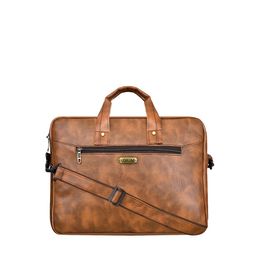 LOREM Unisex Tan Brown Textured Messenger Bag-36