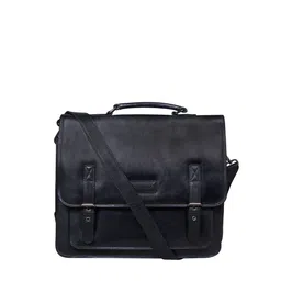 CALFNERO Men Black Genuine Leather Messenger Portfolio Bag-image-30