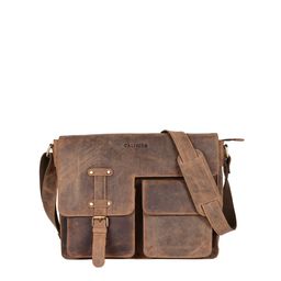 CALFNERO Men Brown Genuine Leather Messenger Bag-image-33