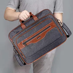 LOREM Men Textured Linen Messenger Bag-47