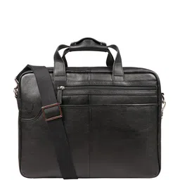 Hidesign Men Black Textured Messenger Bag-image-31
