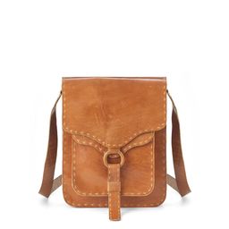 Goatter Unisex Tan Genuine Leather Messenger Bag-54