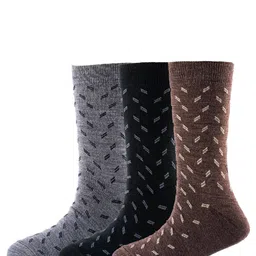 Cotstyle Men Pack Of 3 Patterned Pure Cotton Above Ankle Length Socks-11