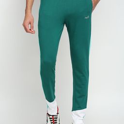 FiTZ Men Bottle Green Side Stripe Anti Odour Slim Fit Track Pant-image-56