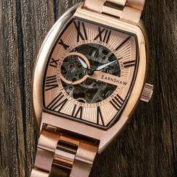 EARNSHAW Beauchamp Automatic Skeleton Silver Tonneau Dial Men's Watch - ES-8148-07-4