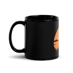 RISH Black & Orange Printed Ceramic Glossy Coffee Mug 325 ml-picture-0