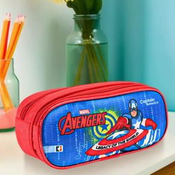 Kuber Industries Kids Set Of 2 Marvel Printed Pencil Pouch-27