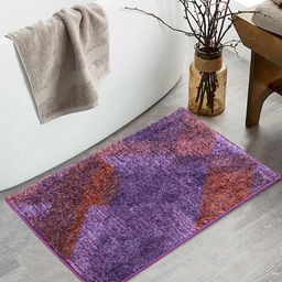 BIANCA Purple & Red Patterned 1600 GSM Anti-Skid Bath Rugs-3