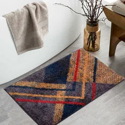 BIANCA Brown & Red Patterned 1600 GSM Anti-Skid Bath Rugs-90