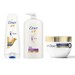 Dove Set of Daily Shine Shampoo + Intense Repair Conditioner + Deep Repair Hair Mask-10