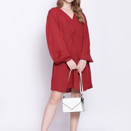 Oxolloxo Red Crepe Dress-image-24