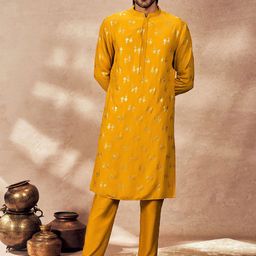 Masaba Ethnic Motifs Printed Mandarin Collar Crepe Silk Straight Kurta-picture-12