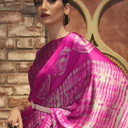 Mitera Tie and Dye Saree With Blouse-image-21