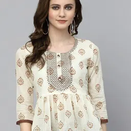 PRAKRTEE Floral Printed Cotton Peplum Top-picture-17