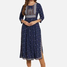 KALINI Ethnic Motifs Printed Pleated  Kurta-picture-11
