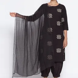 W The Folksong Collection Checked Pure Cotton Dupatta-85
