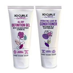 XO CURLS All Day Definition Gel & Hydrating Leave-In Conditioner - 100ml Each-13