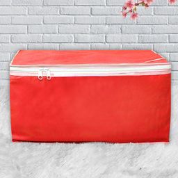 Kuber Industries Set Of 2 Red Solid Wardrobe Organisers-11