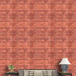 Jaamso Royals Red Brick Stone Self Adhesive Removable Wallpaper-image-75