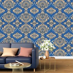 Jaamso Royals Blue Vintage Damask Self Adhesive and Waterproof Wallpaper-picture-51