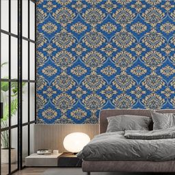 Jaamso Royals Navy Blue Vinyl Self Adhesive Wallpaper-picture-21
