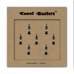 Comet Busters Set of 7 Stone Studded Bindis  - Black & Blue-67