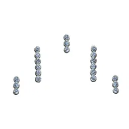 Comet Busters Silver Toned Embellished Reusable Traditional Bindis - 5 Pcs-15